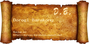 Dorogi Barakony névjegykártya
